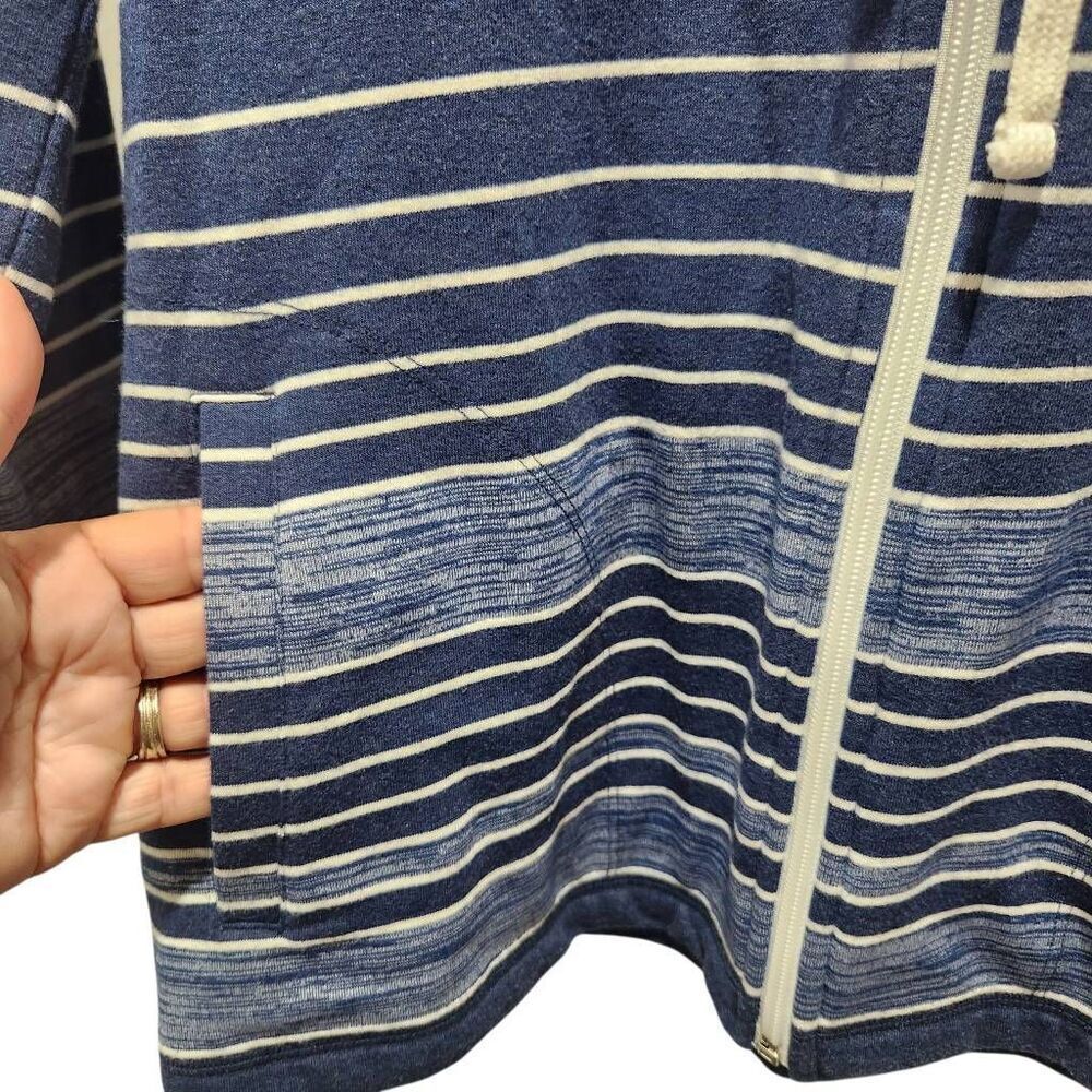 T by Talbots full zip hoodie blue white stripe small - Picture 2 of 7